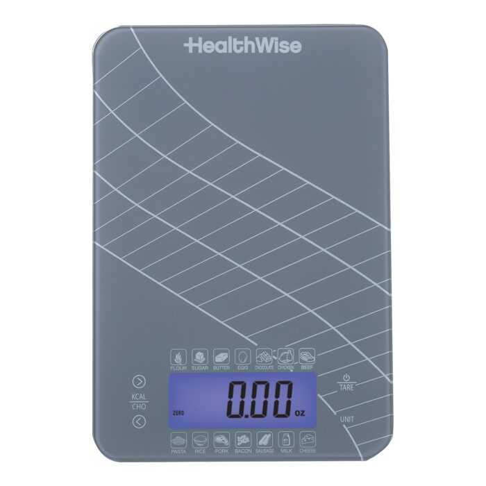 Food / Lab Scale HealthWise™ LCD Display 11 lbs. Capacity Gray Battery Operated